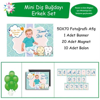 Diş Partisi Sevimli Çocuk ve Diş Mini Set 