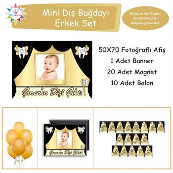 Diş Partisi Siyah Gold Perdeli Mini Set 