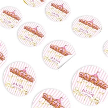 Pembe Atlı Karınca Konsept Sticker 30 Adet 