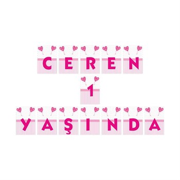 Pembe Balon Konsept Harf Banner  