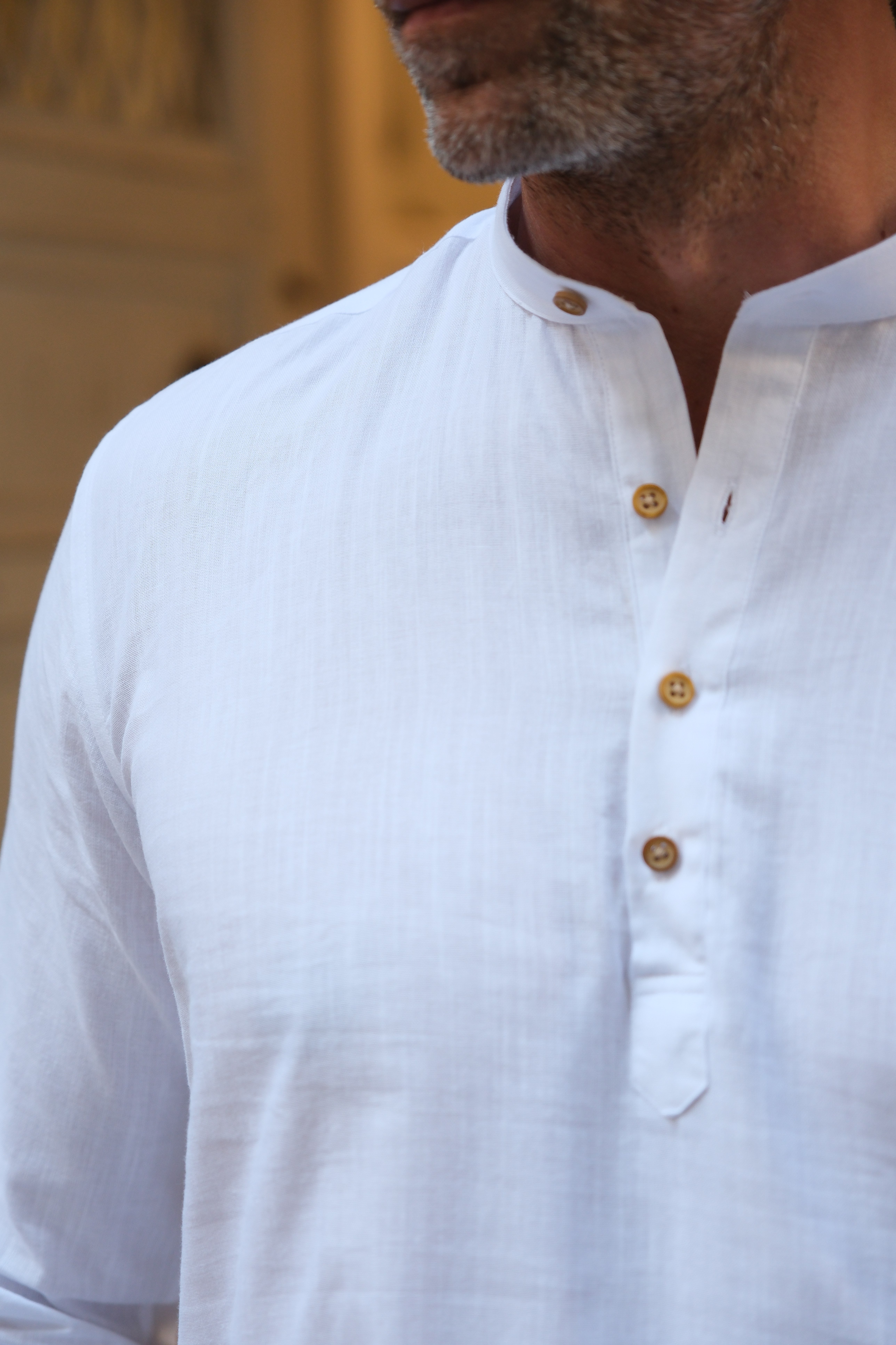 Slim Fit Uzun Kol Hakim Yaka Yarım Patlı Hediye Kutulu Erkek Gömlek FS-003687 - Beyaz