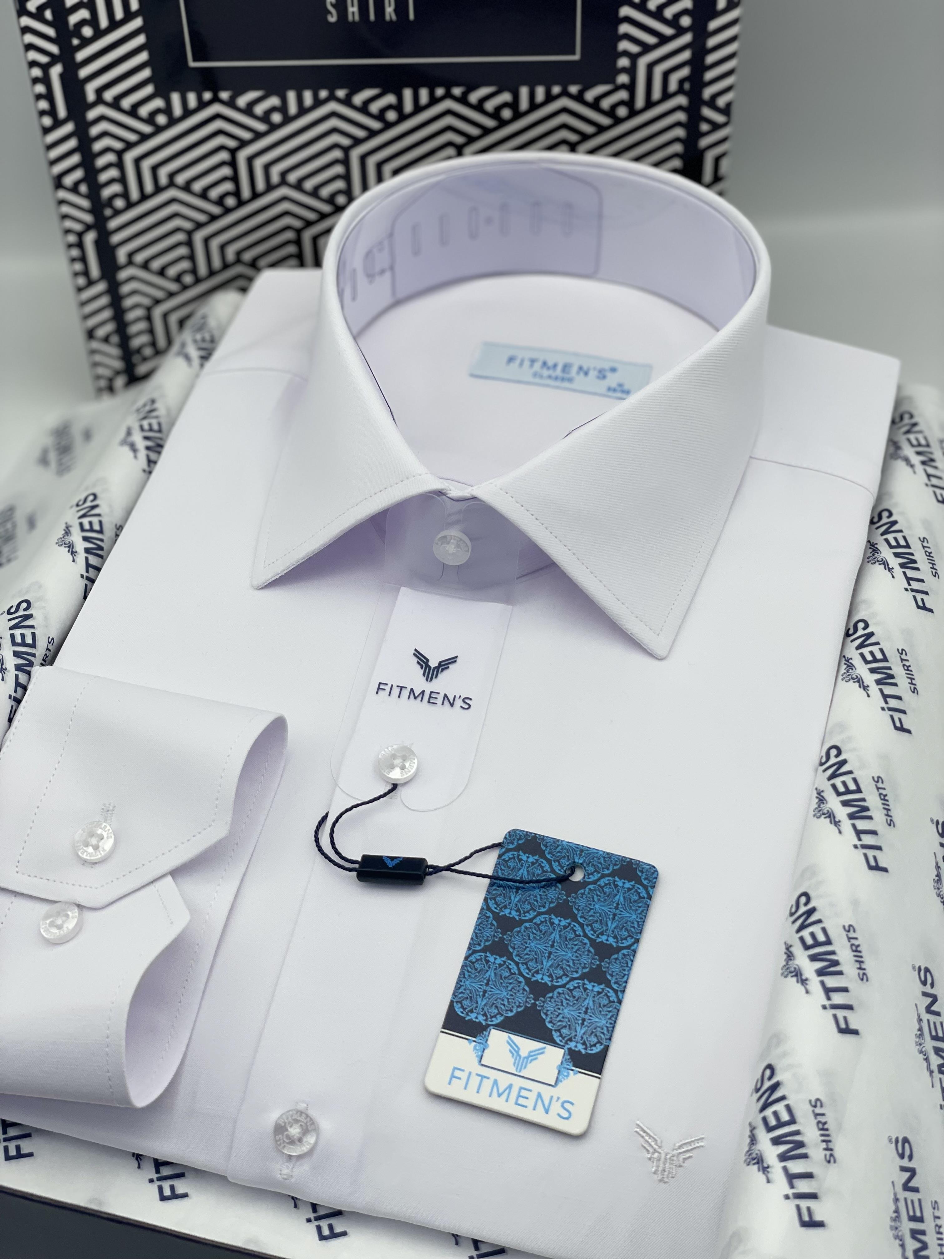 Klasik Uzun Kol Gold Saten Cepsiz Hediye Kutulu Erkek Gömlek FS-003308 - Beyaz