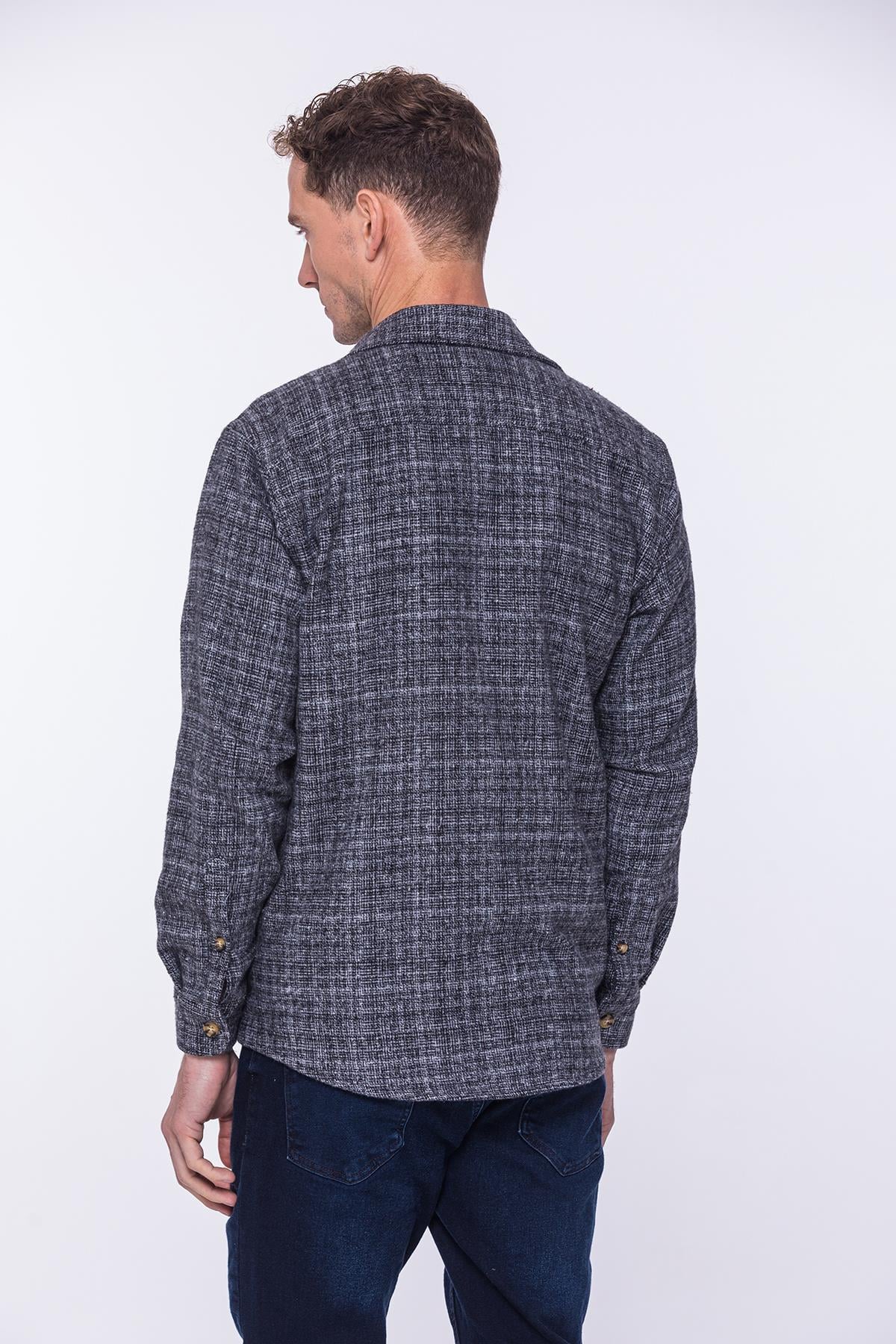 Oversize Oduncu Yumuşak Dokulu %100 Cotton Hediye Kutulu Erkek Gömlek FS-002168 - Antrasit