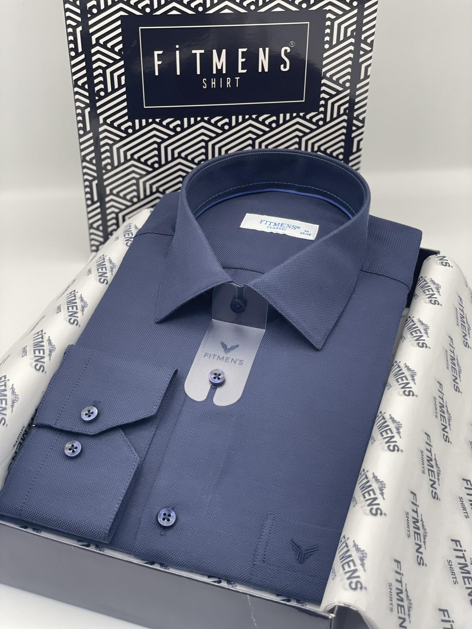 Klasik Uzun Kol Oxford Hediye Kutulu Kolay Ütülenebilir Erkek Gömlek FS-001254 - Lacivert