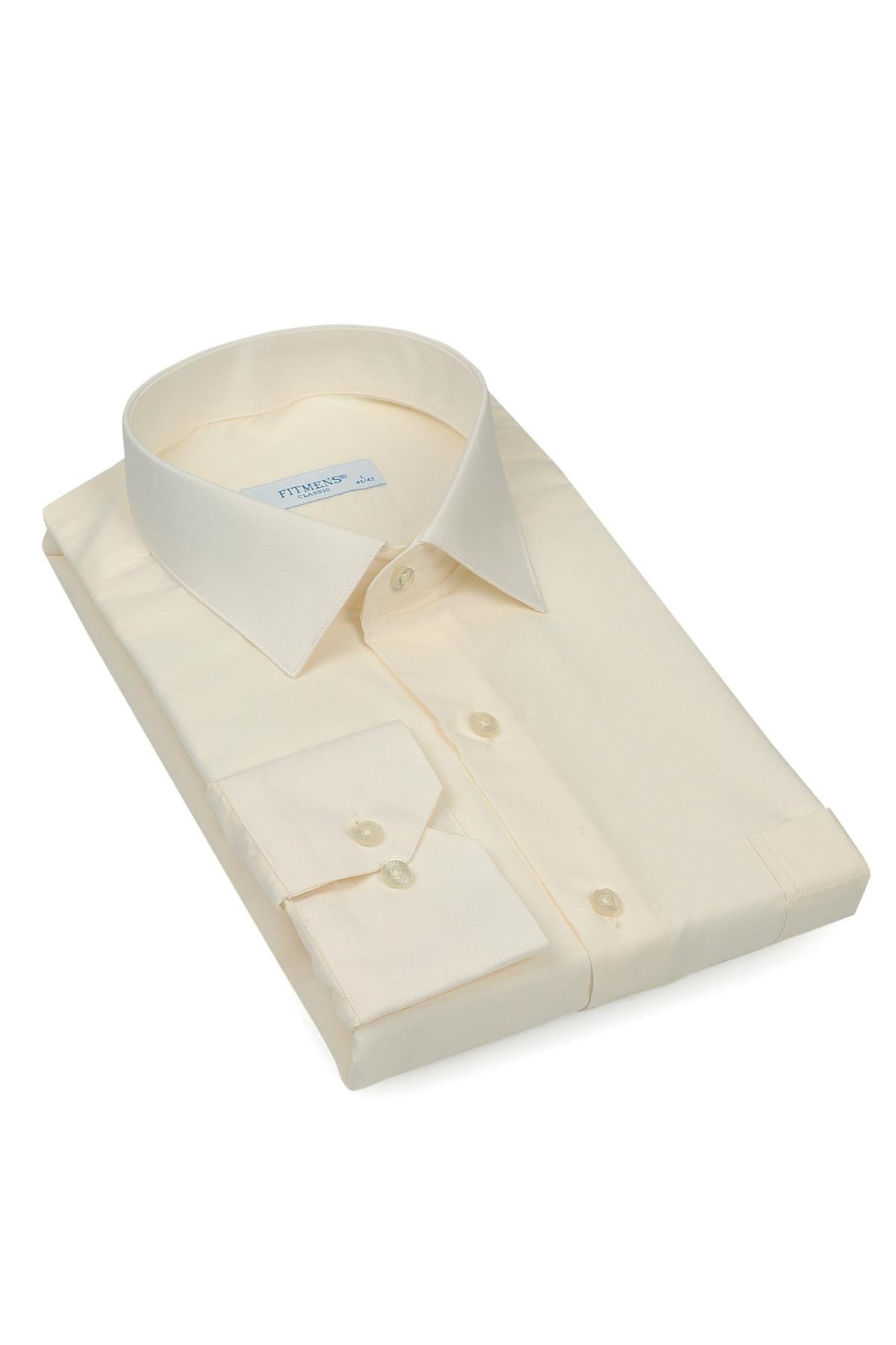 Klasik Uzun Kol Terry Cotton Hediye Kutulu Erkek Gömlek FS-001367 - Şampanya