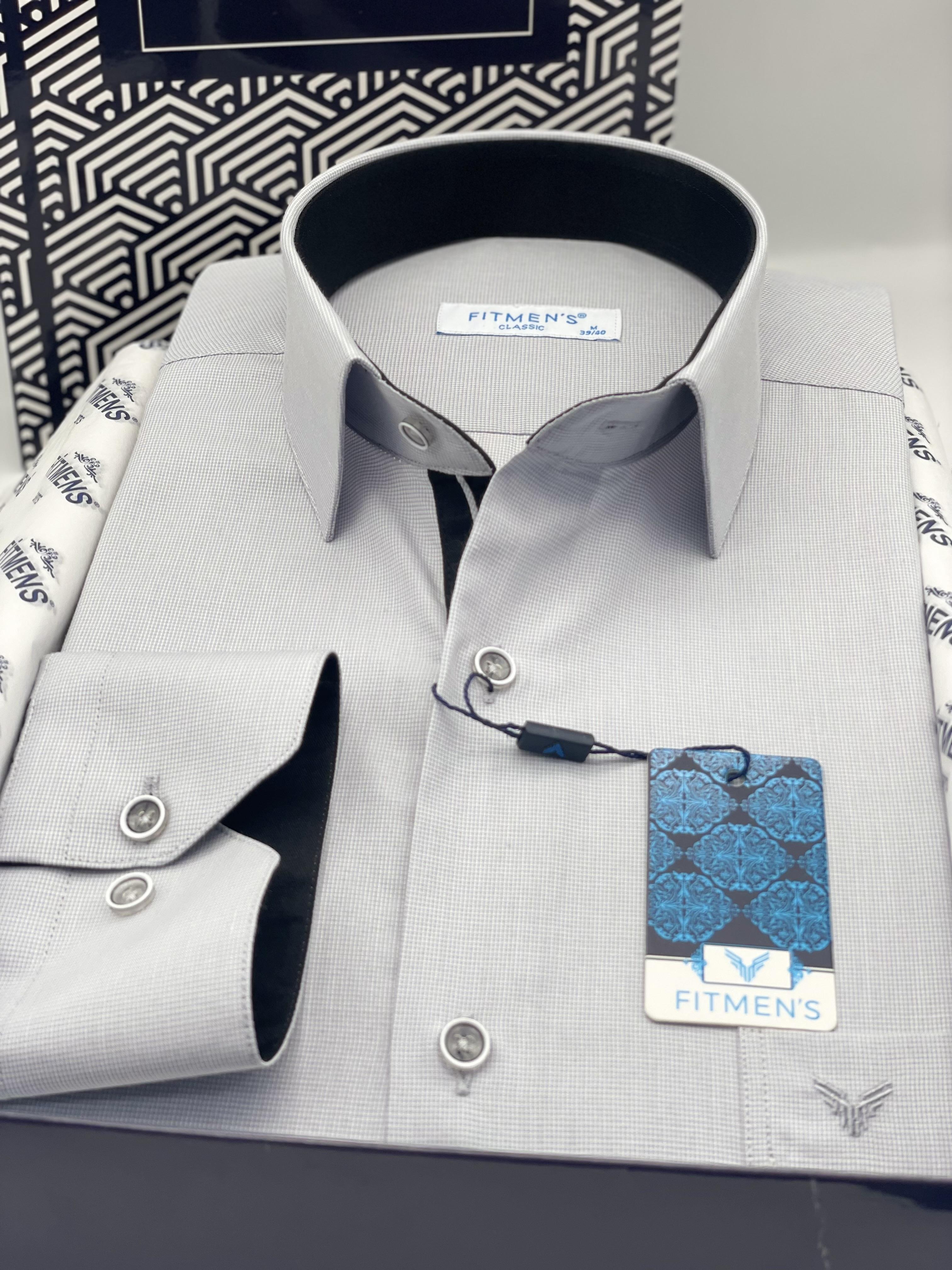 Klasik Uzun Kol Filafil Pitikareli Swift Hediye Kutulu Erkek Gömlek FS-001263 - Gri