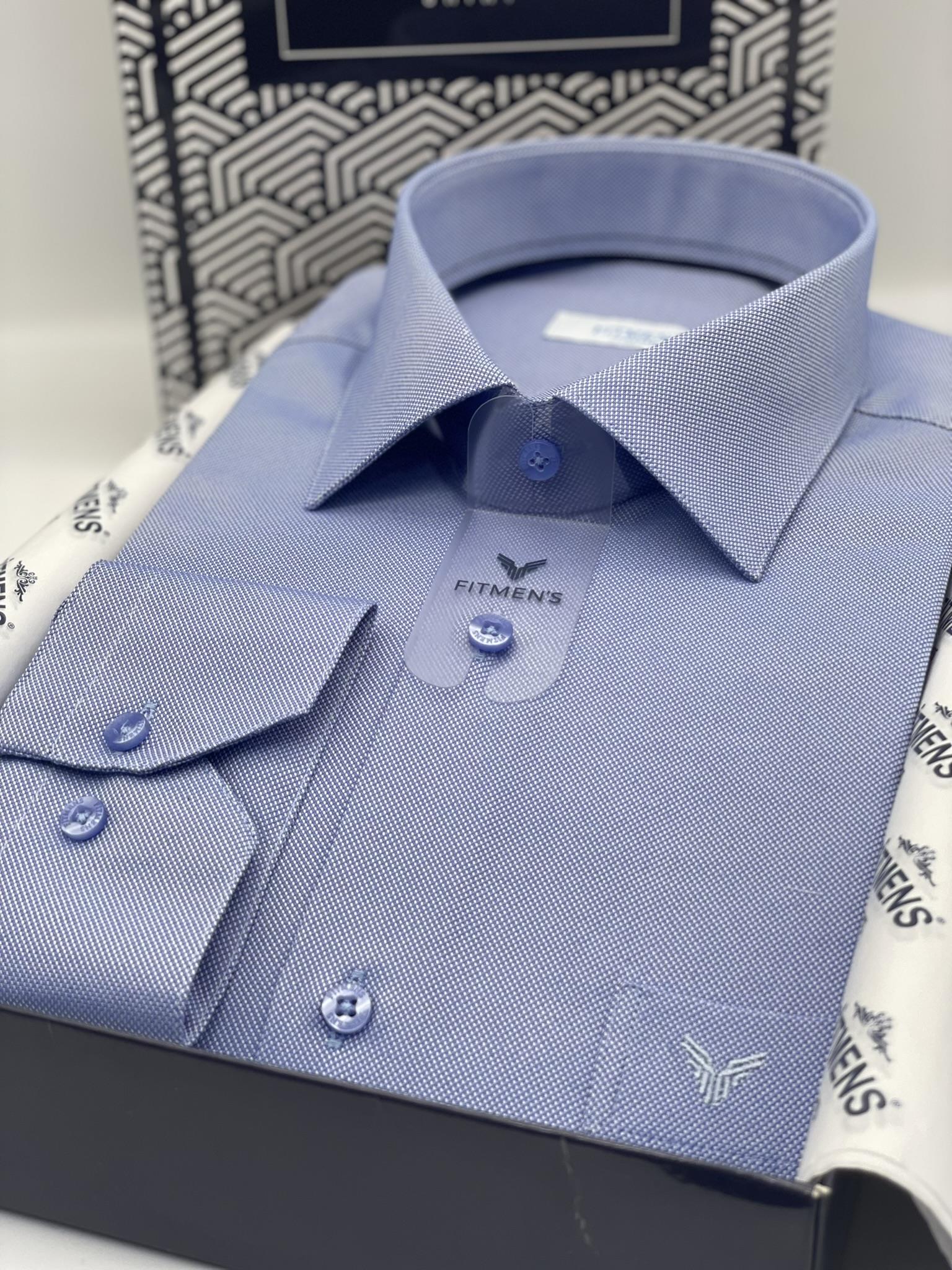 Klasik Uzun Kol Oxford Hediye Kutulu Kolay Ütülenebilir Erkek Gömlek FS-001254 - Koyu Mavi