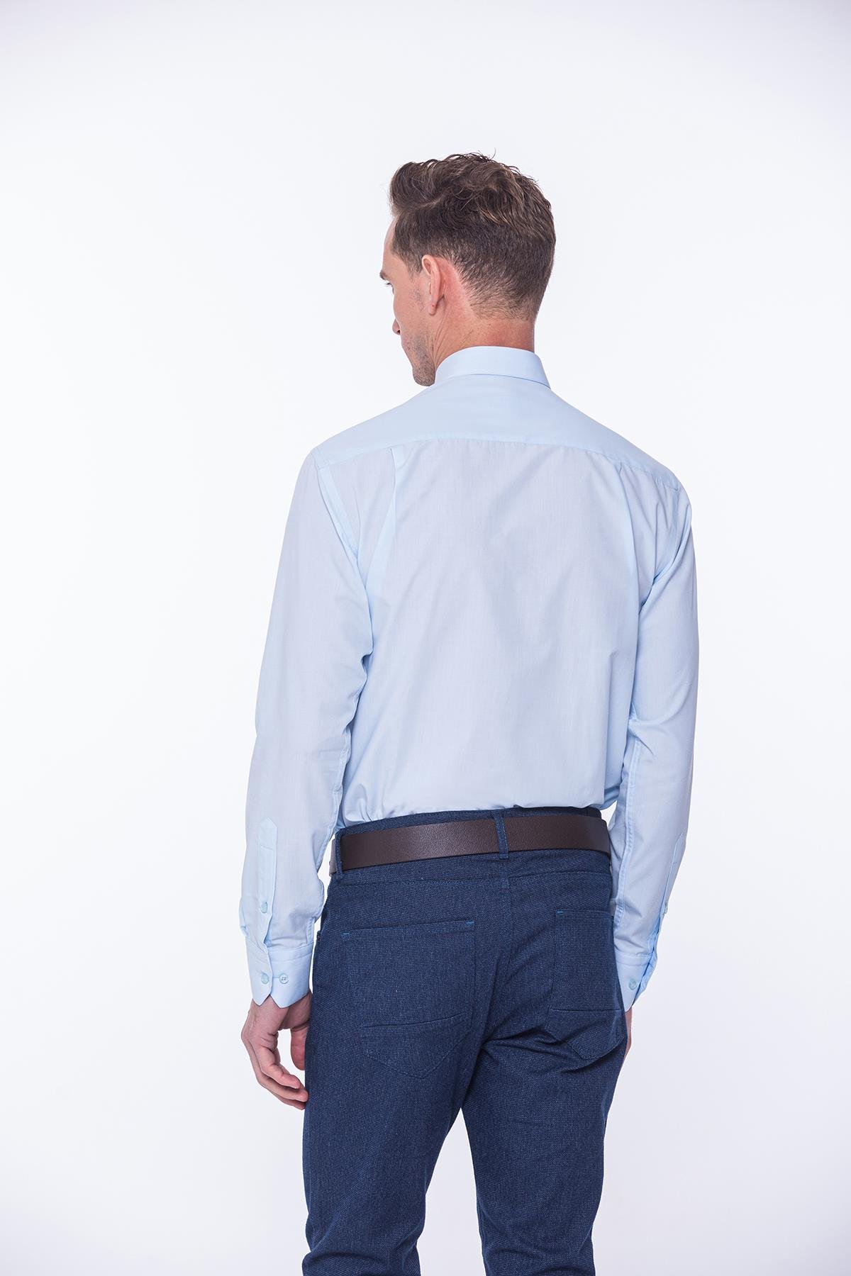 Klasik Uzun Kol Terry Cotton Hediye Kutulu Erkek Gömlek FS-001367 - Açık Mavi