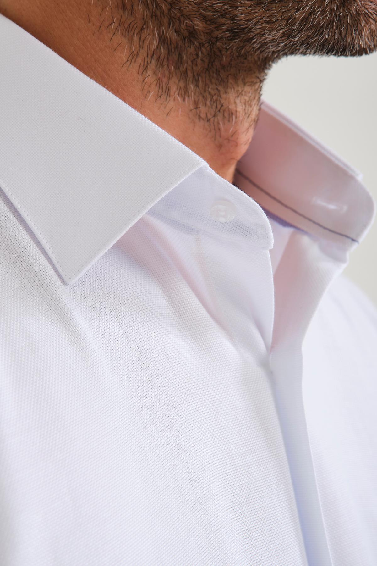 Klasik Kısa Kol Oxford Hediye Kutulu Erkek Gömlek FS-001200 - Beyaz