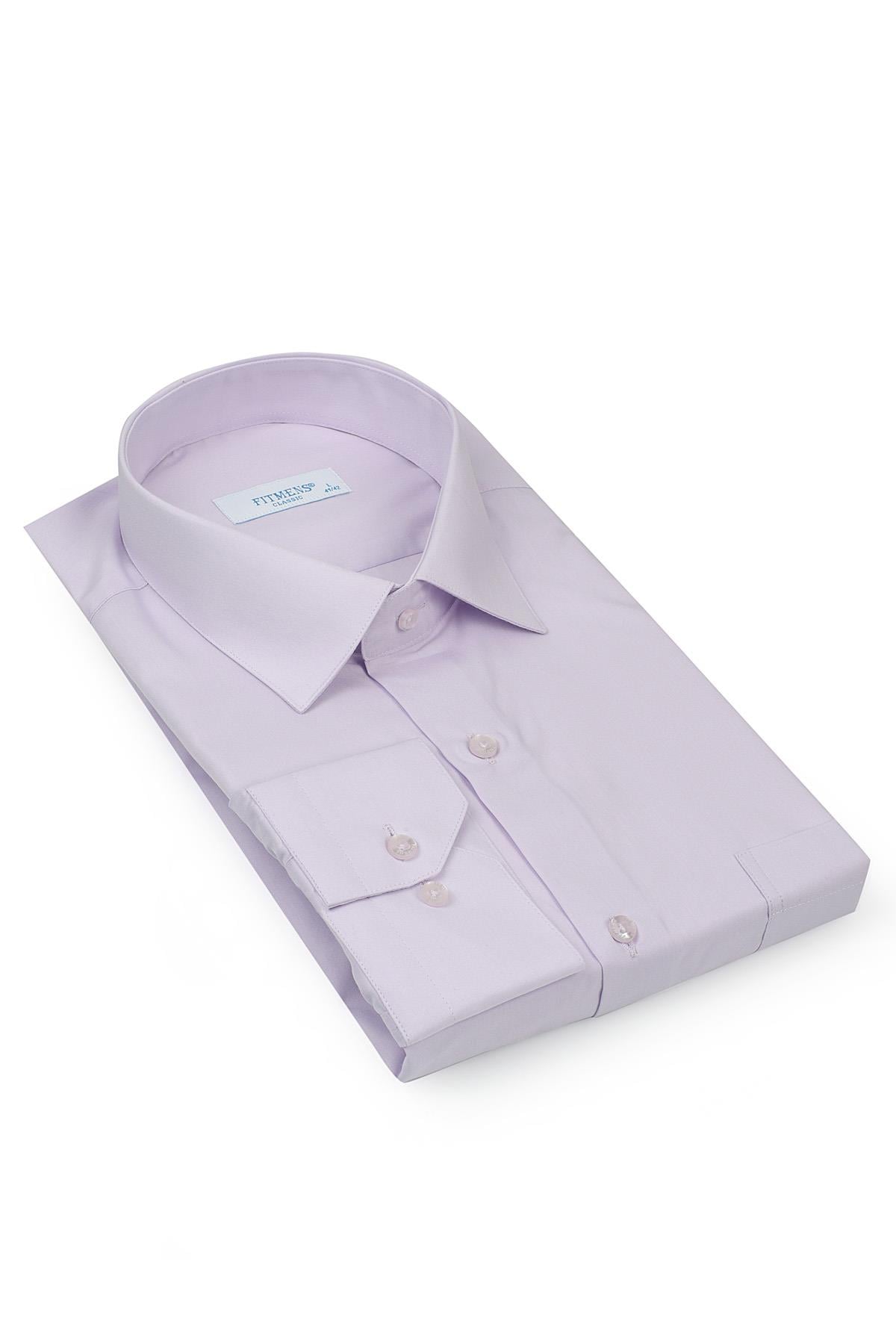 Klasik Uzun Kol Terry Cotton Hediye Kutulu Erkek Gömlek FS-001367 - Lila