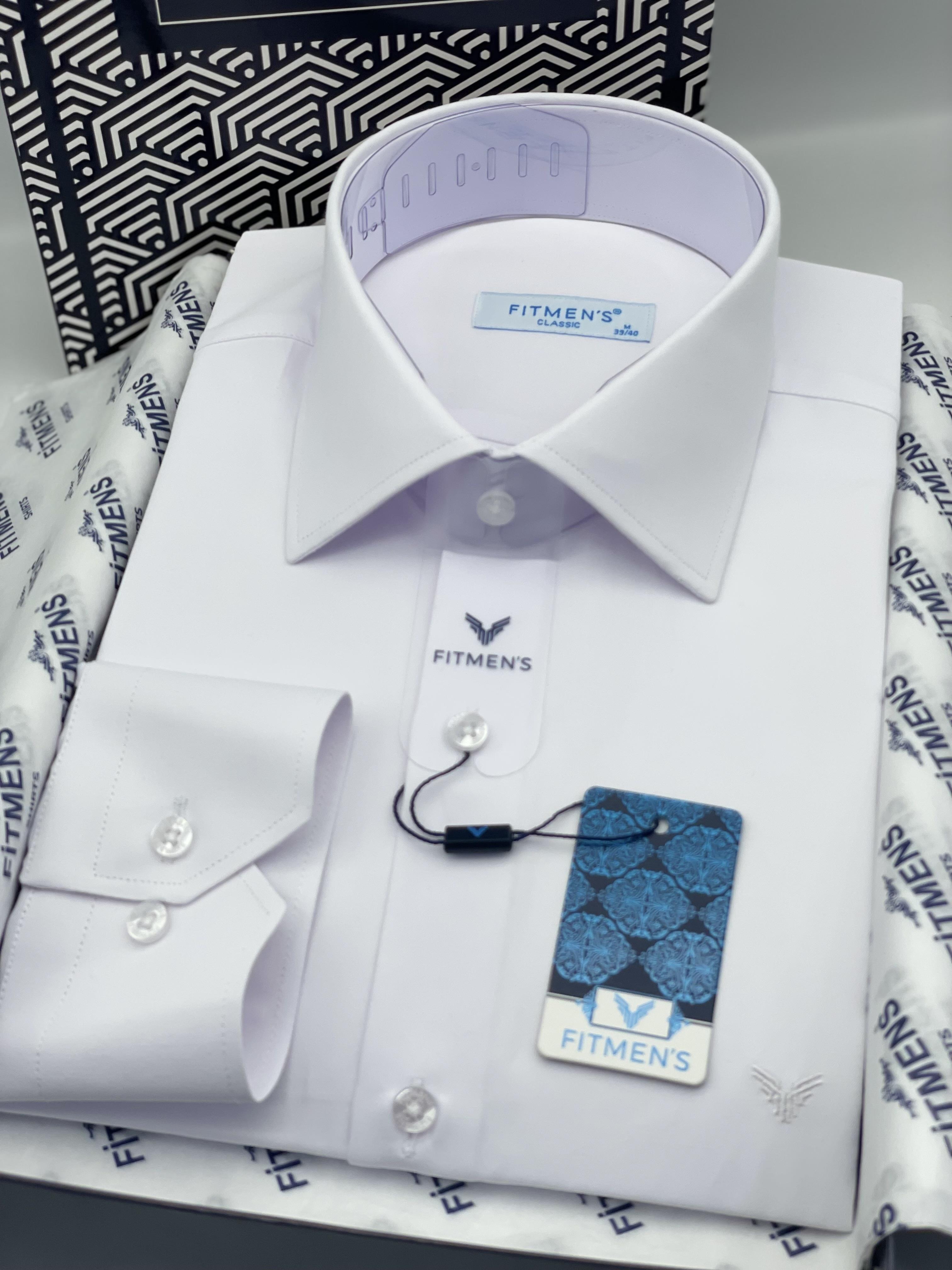 Klasik Uzun Kol Gold Saten Cepsiz Hediye Kutulu Erkek Gömlek FS-003308 - Beyaz