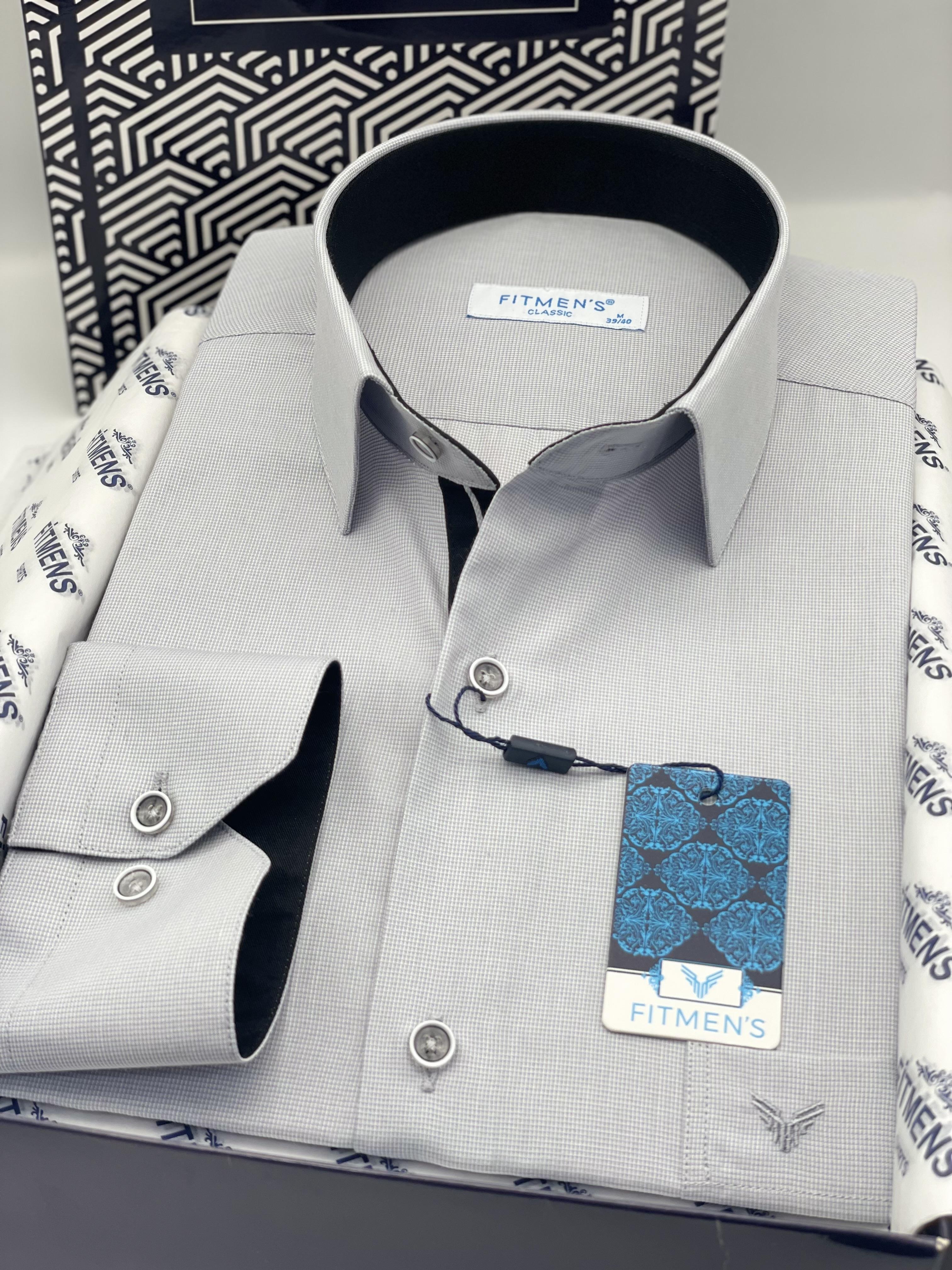 Klasik Uzun Kol Filafil Pitikareli Swift Hediye Kutulu Erkek Gömlek FS-001263 - Gri