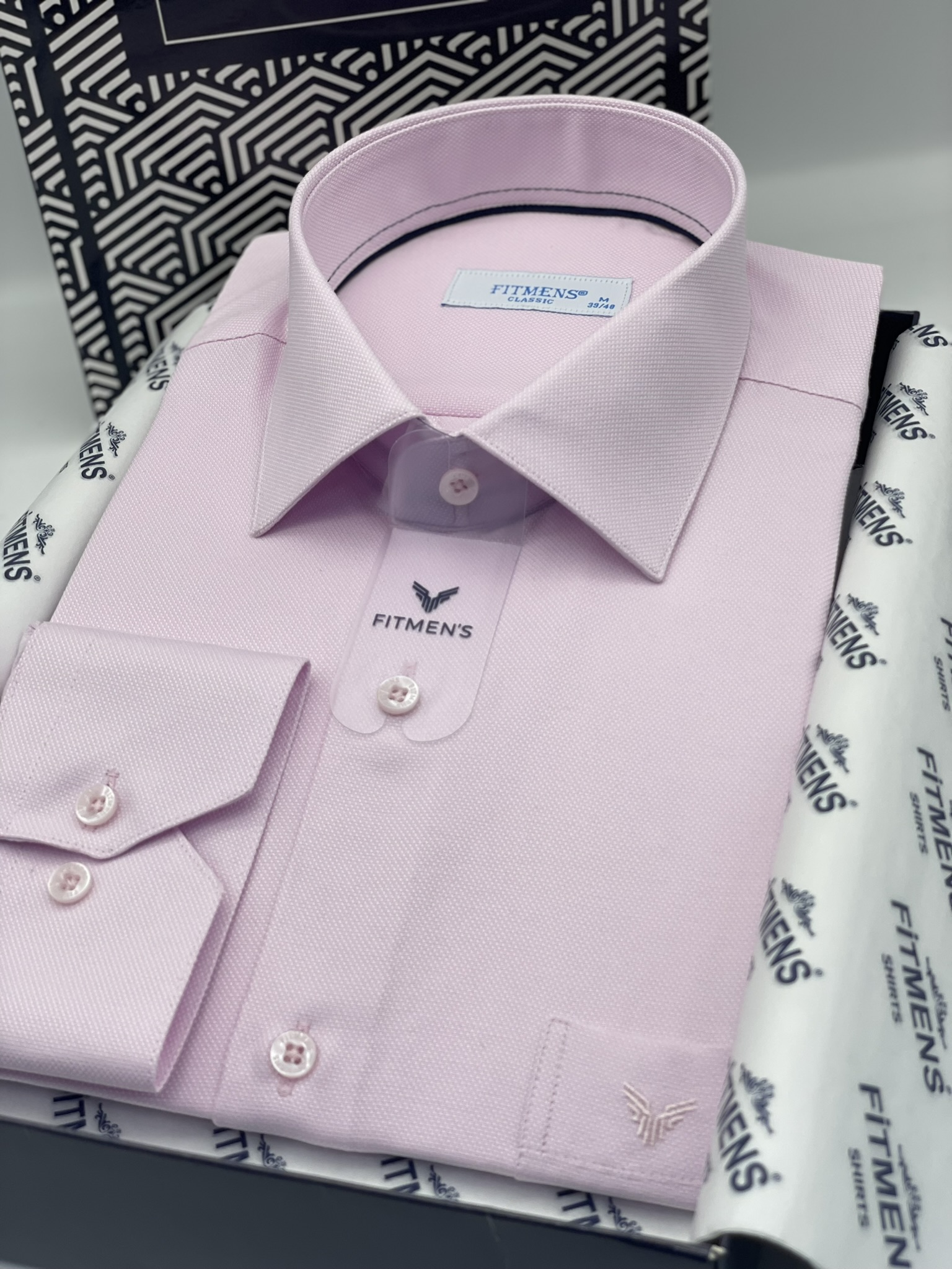 Klasik Uzun Kol Oxford Hediye Kutulu Kolay Ütülenebilir Erkek Gömlek FS-001254 - Pembe