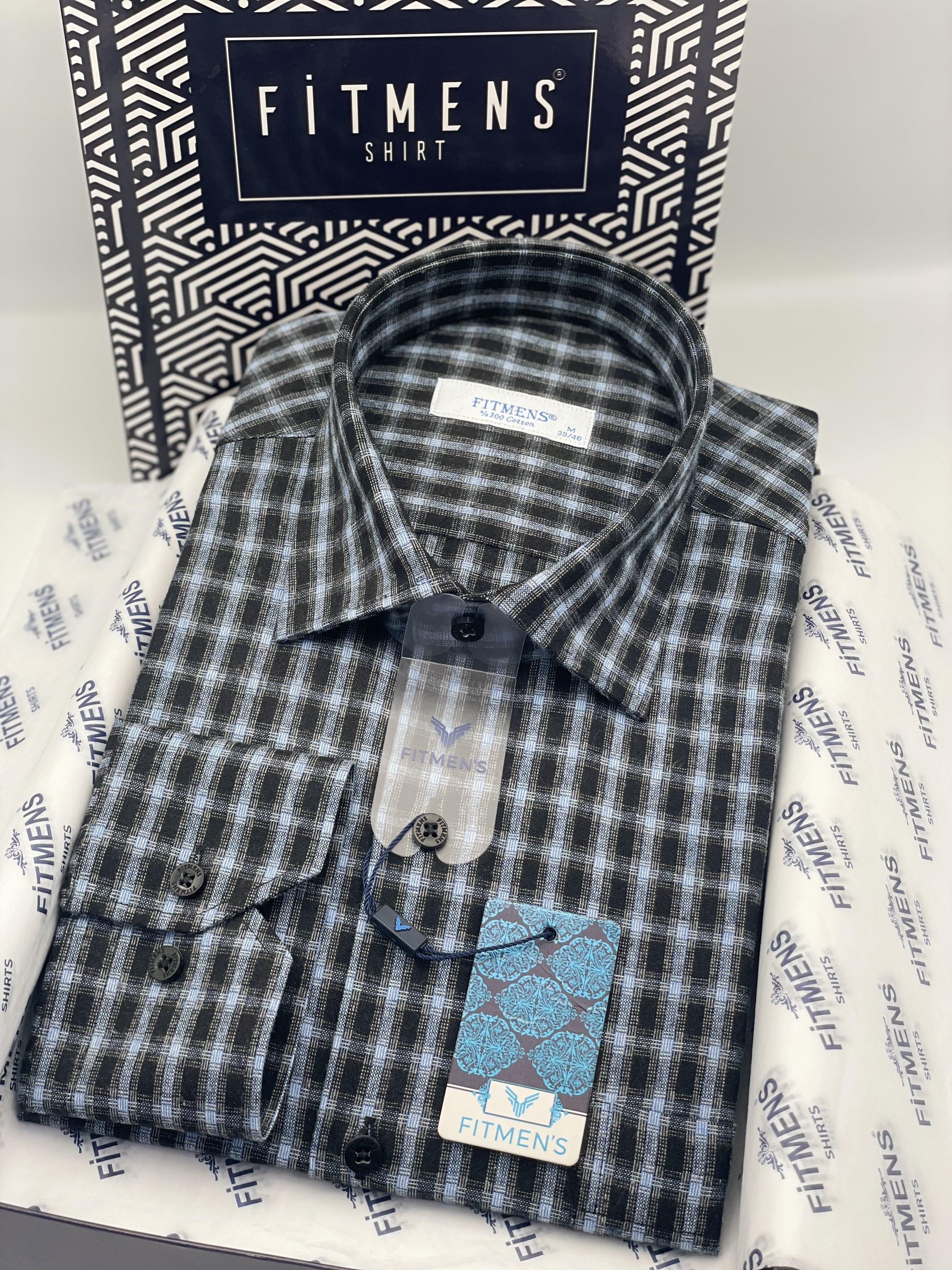 Klasik Uzun Kol Kışlık Kareli %100 Cotton Yaka Alttan Düğmeli Hediye Kutulu Erkek Gömlek FS-003129 - Lacivert