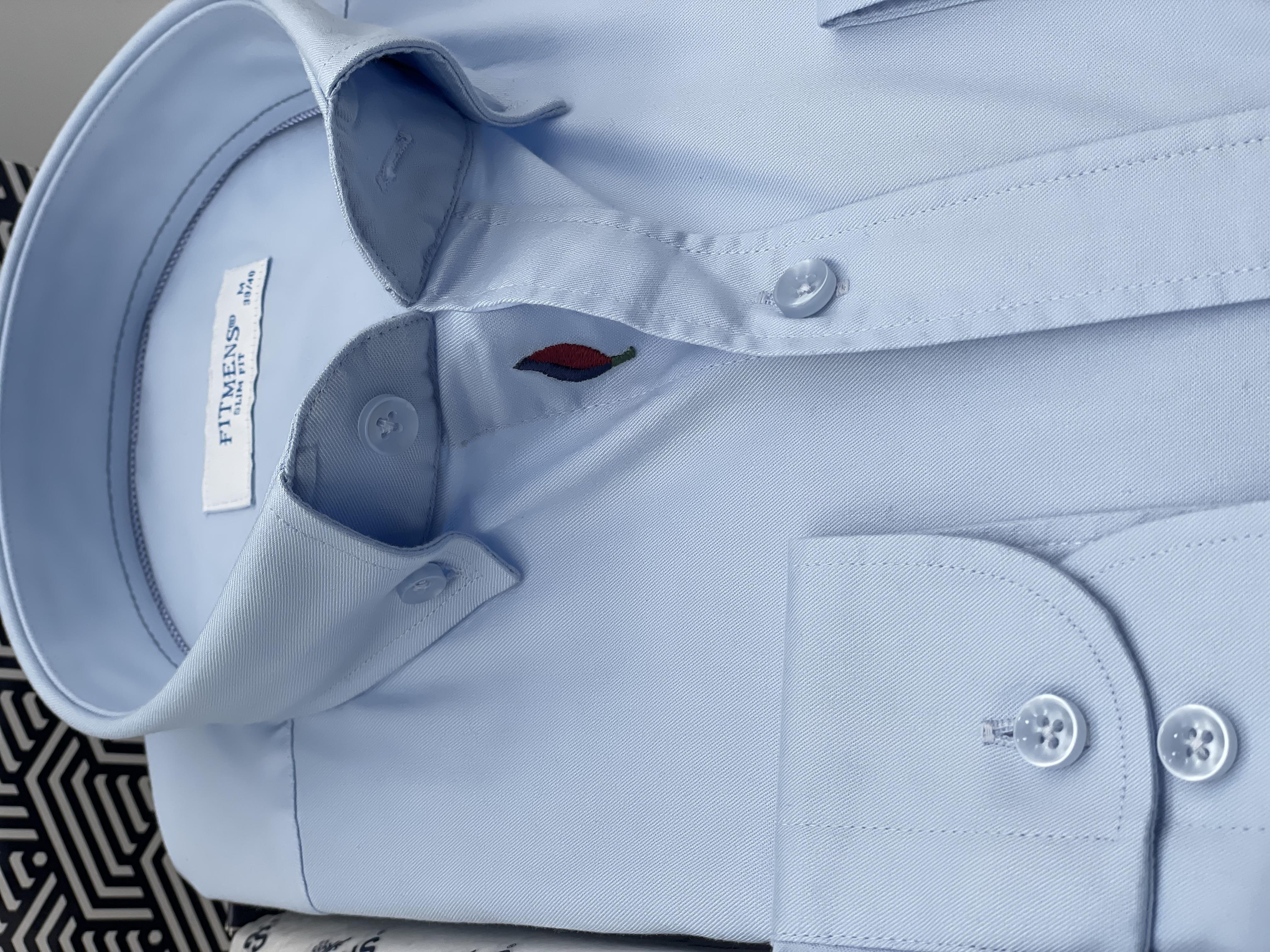 Slim Fit Uzun Kol Yıkamalı Gabardin Hediye Kutulu Erkek Gömlek FS-001364 - Açık Mavi