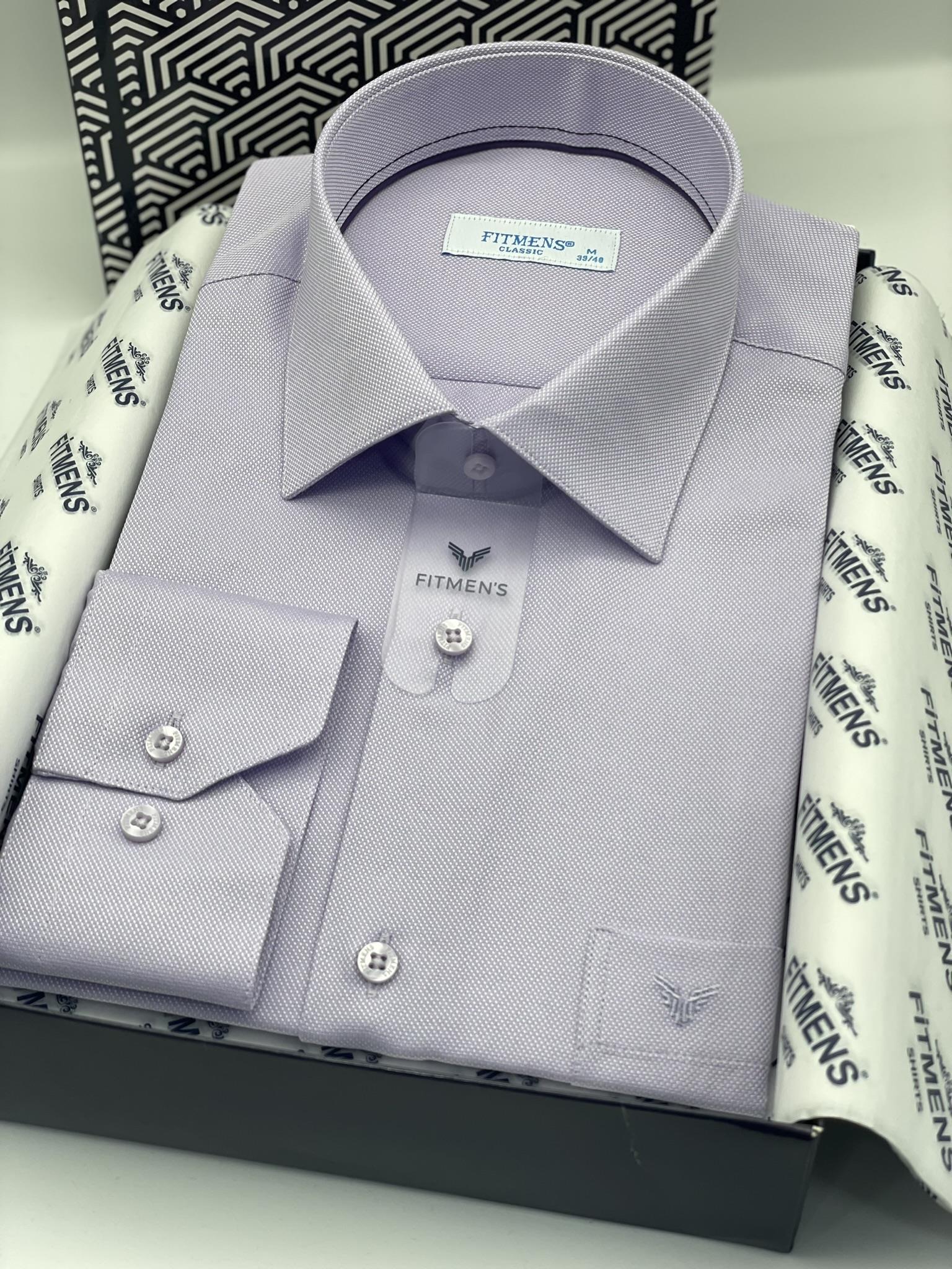 Klasik Uzun Kol Oxford Hediye Kutulu Kolay Ütülenebilir Erkek Gömlek FS-001254 - Lila