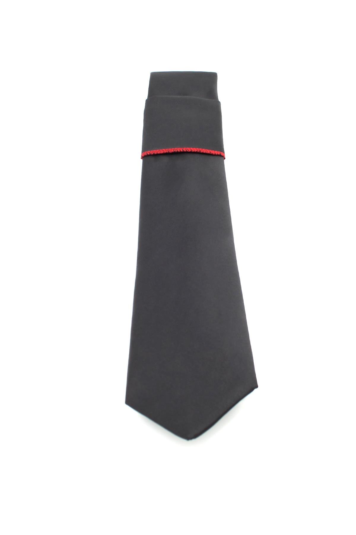 Erkek Kravat Mendil Seti FS-001866 - Siyah