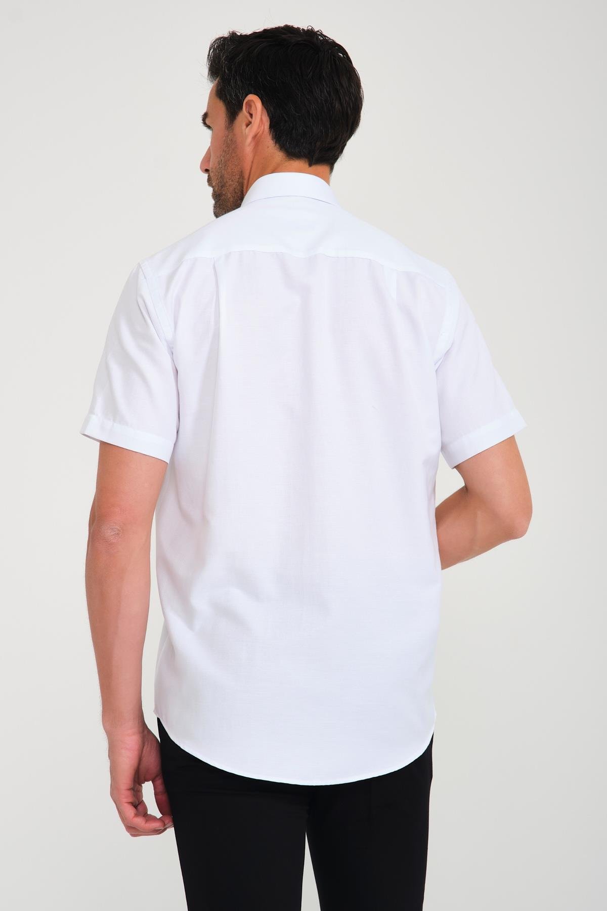 Klasik Kısa Kol Oxford Hediye Kutulu Erkek Gömlek FS-001200 - Beyaz