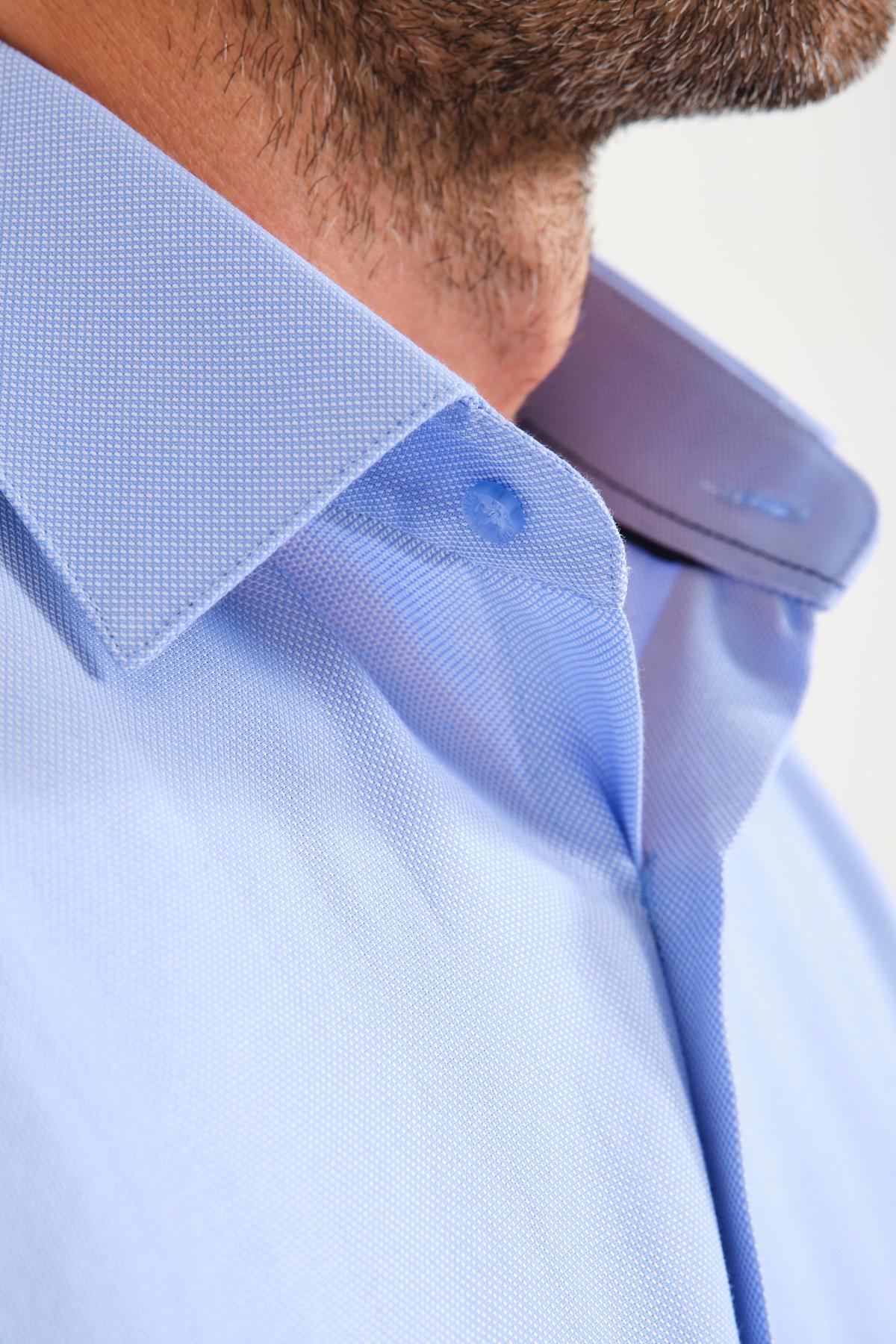 Klasik Kısa Kol Oxford Hediye Kutulu Erkek Gömlek FS-001200 - Mavi T14