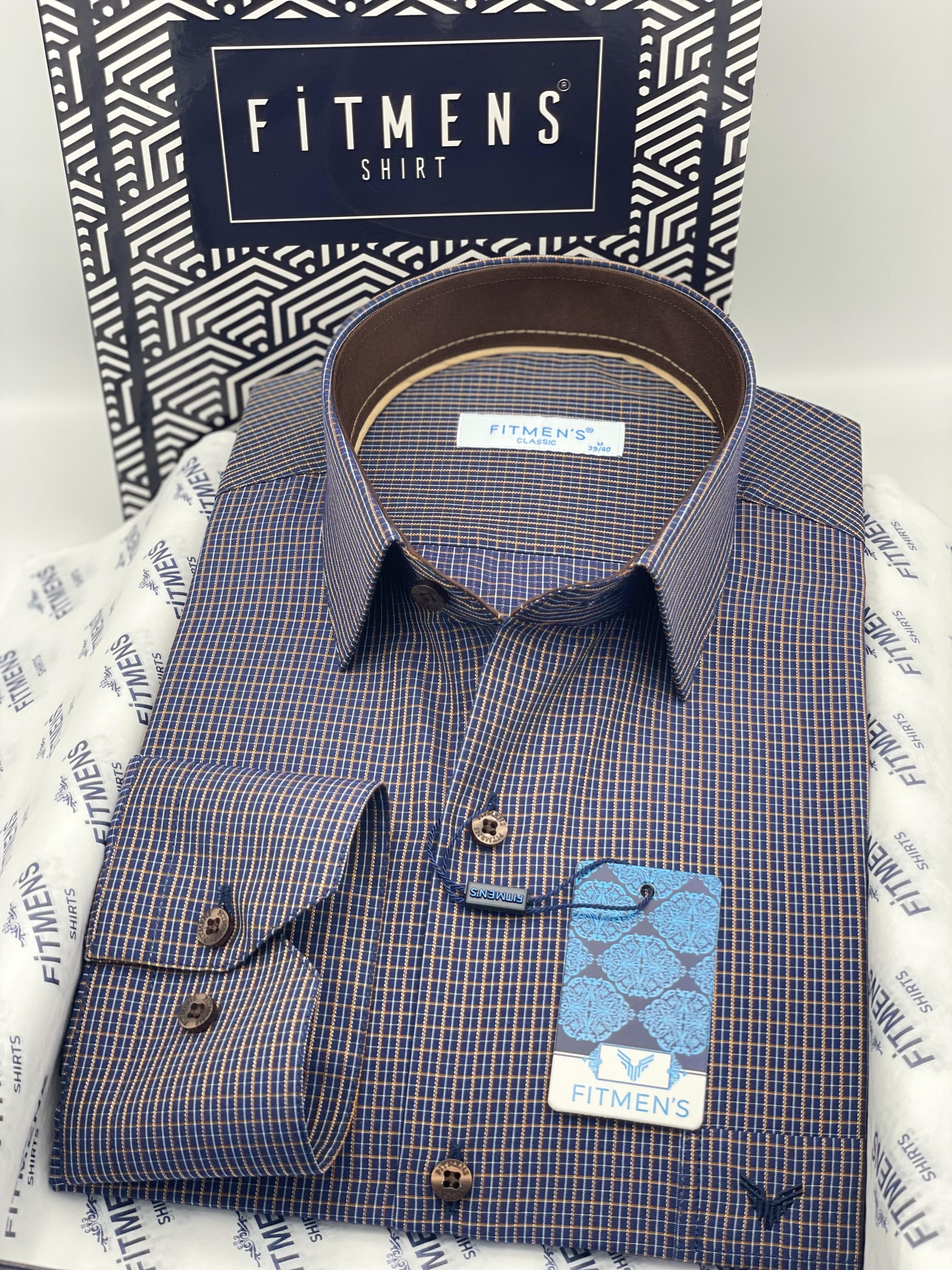 Klasik Uzun Kol Kareli Hediye Kutulu Erkek Gömlek FS-004329 - Kahverengi