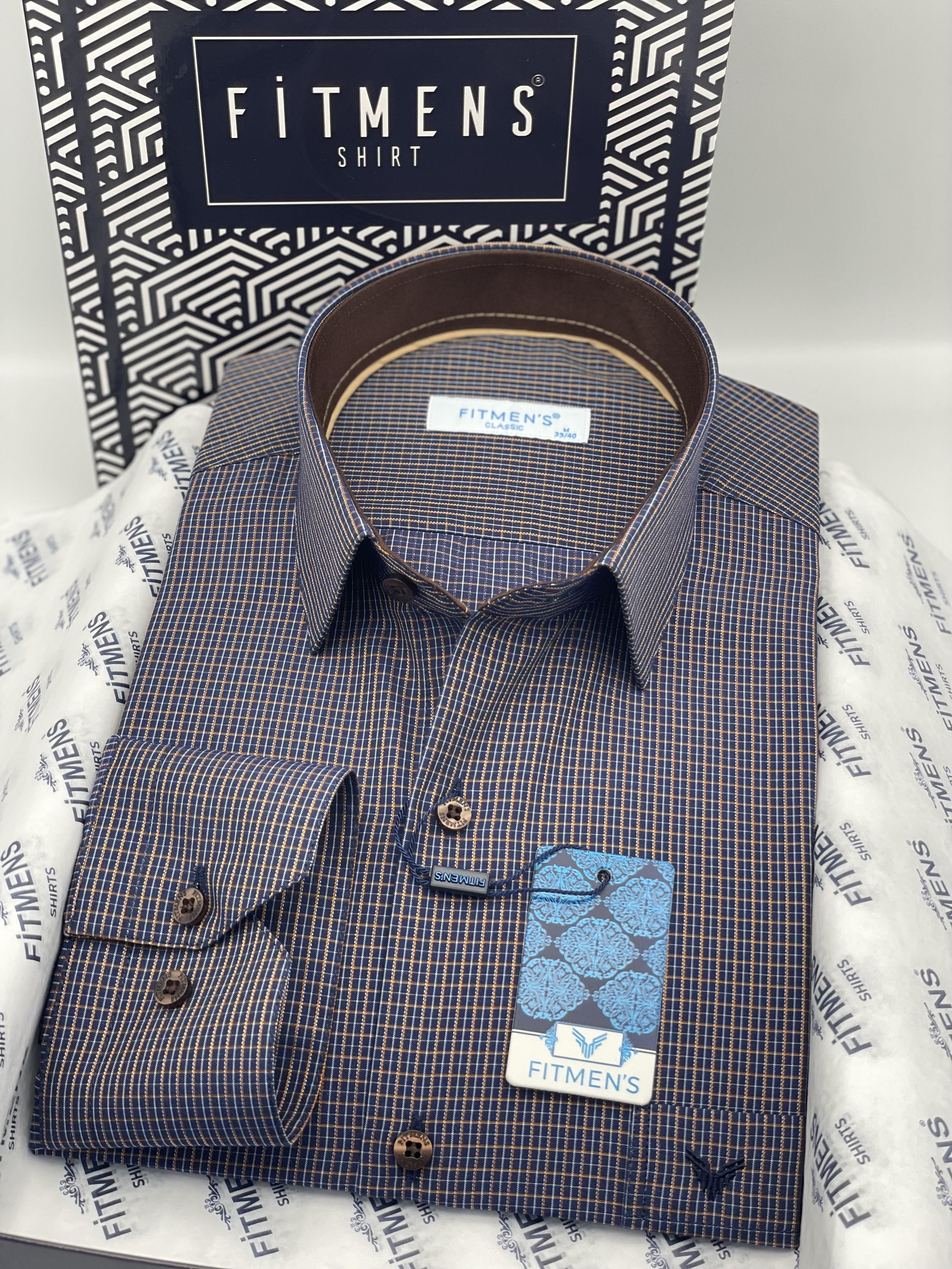 Klasik Uzun Kol Kareli Hediye Kutulu Erkek Gömlek FS-004329 - Kahverengi