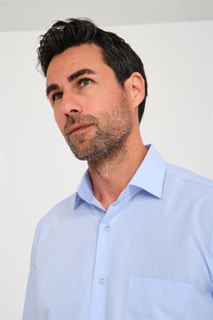 Klasik Kısa Kol Filafil Pötikareli Swift Hediye Kutulu Erkek Gömlek FS-001220 - Mavi