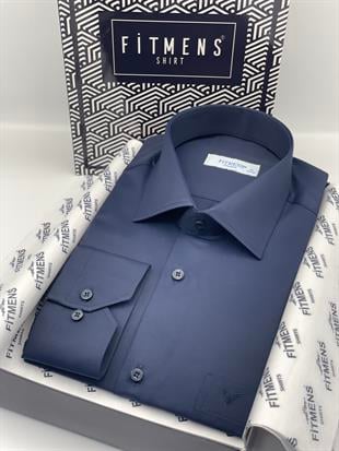 Klasik Uzun Kol Gold Saten Hediye Kutulu Erkek Gömlek FS-002160 - Lacivert