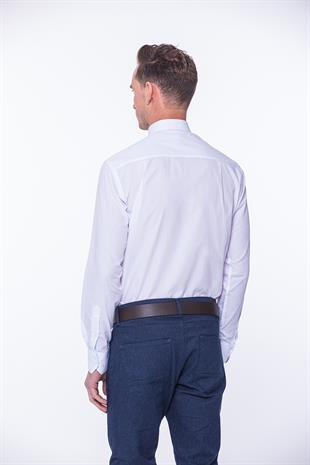Klasik Uzun Kol Terry Cotton Hediye Kutulu Erkek Gömlek FS-001367 - Beyaz