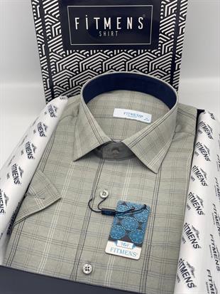 Klasik Kısa Kol Keten Hediye Kutulu Erkek Gömlek FS-003574 - Haki