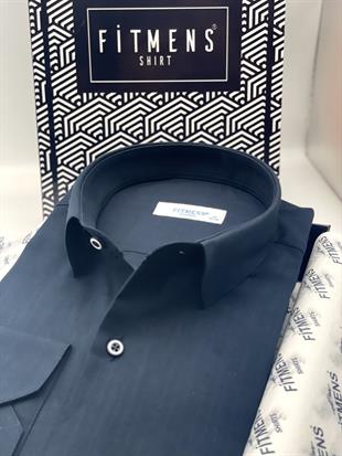 Klasik Uzun Kol Cepsiz Keten Erkek Hediye Kutulu Gömlek FS-003043 - Lacivert