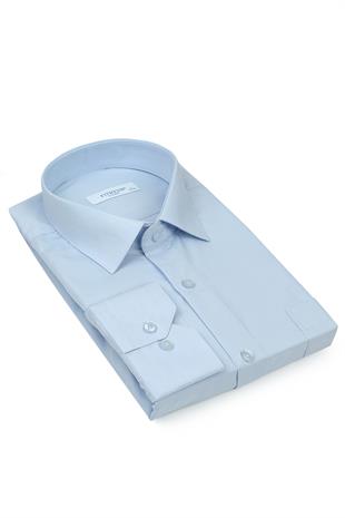 Klasik Uzun Kol Terry Cotton Hediye Kutulu Erkek Gömlek FS-001367 - Açık Mavi
