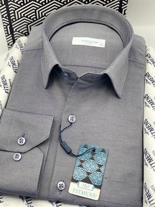 Klasik Uzun Kol Oxford Hediye Kutulu Kolay Ütülenebilir Erkek Gömlek FS-001254 - İndigo