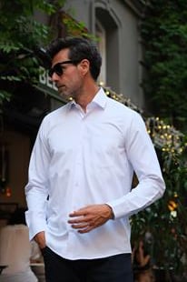 Klasik Uzun Kol Gold Saten Hediye Kutulu Erkek Gömlek FS-002160 - Beyaz