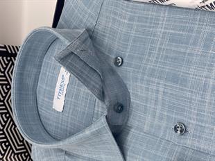 Klasik Uzun Kol Keten Yaka Alttan Düğmeli Hediye Kutulu Erkek Gömlek FS-003686 - Petrol