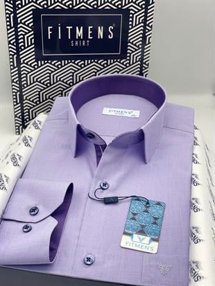Klasik Uzun Kol Filafil Pitikareli Swift Hediye Kutulu Erkek Gömlek FS-001263 - Lila