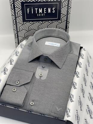 Klasik Uzun Kol Oxford Hediye Kutulu Kolay Ütülenebilir Erkek Gömlek FS-001254 - Siyah Beyaz