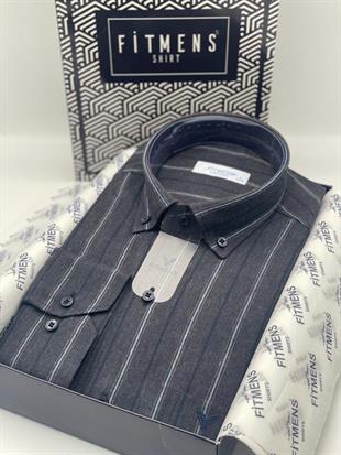 Klasik Uzun Kol Kışlık Ekoseli Oduncu Yaka Düğmeli Pamuklu Hediye Kutulu Erkek Gömlek FS-003137 - Kahverengi