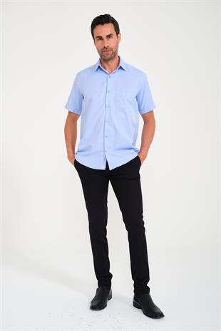 Klasik Kısa Kol Oxford Hediye Kutulu Erkek Gömlek FS-001200 - Mavi T14