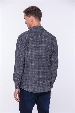 Oversize Yeni Sezon Gömlek Yaka Pamuklu Oduncu Hediye Kutulu Erkek Gömlek FS-002168 - Antrasit