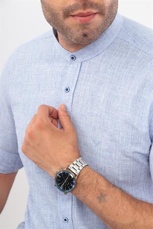 Slim Fit Uzun Kol Hakim Yaka Hediye Kutulu Erkek Gömlek FS-003720 - Mavi