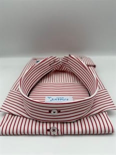 Slim Fit Uzun Kol Premium Çizgili Yaka Düğmeli Hediye Kutulu Erkek Gömlek FS-004440 - Bordo