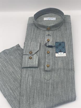 Slim Fit Uzun Kol Hakim Yaka Yarım Patlı Hediye Kutulu Erkek Gömlek FS-003687 - Yeşil