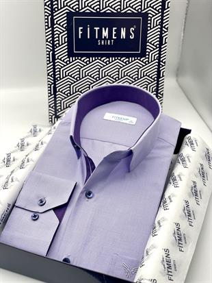 Klasik Uzun Kol Filafil Pitikareli Swift Hediye Kutulu Erkek Gömlek FS-001263 - Lila