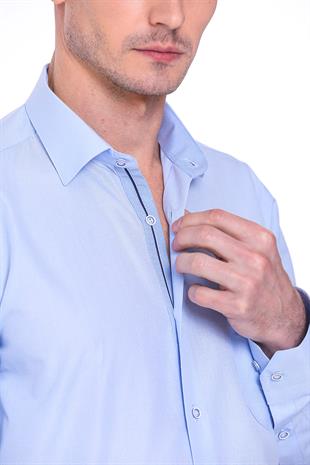 Klasik Uzun Kol Filafil Pitikareli Swift Hediye Kutulu Erkek Gömlek FS-001263 - Açık Mavi