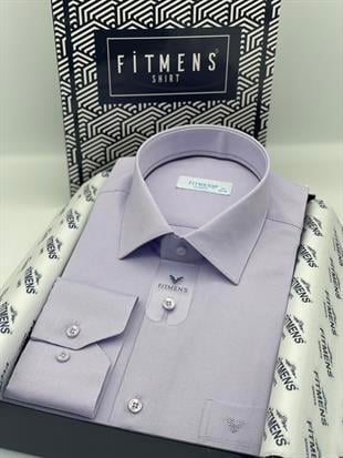 Klasik Uzun Kol Oxford Hediye Kutulu Kolay Ütülenebilir Erkek Gömlek FS-001254 - Lila