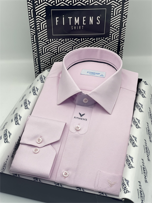Klasik Uzun Kol Oxford Hediye Kutulu Kolay Ütülenebilir Erkek Gömlek FS-001254 - Pembe