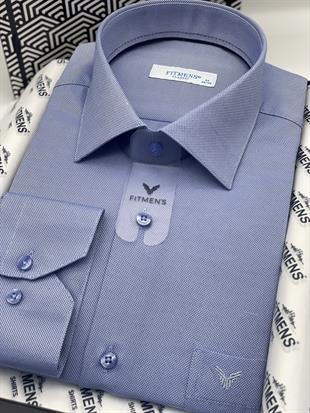 Klasik Uzun Kol Oxford Hediye Kutulu Kolay Ütülenebilir Erkek Gömlek FS-001254 - Koyu Mavi