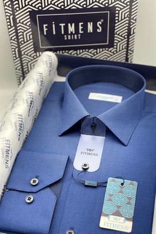 Klasik Uzun Kol Filafil Pitikareli Swift Hediye Kutulu Erkek Gömlek FS-001263 - Lacivert