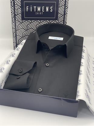 Klasik Uzun Kol Filafil Pitikareli Swift Hediye Kutulu Erkek Gömlek FS-001263 - Siyah