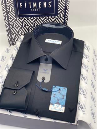 Klasik Uzun Kol Gold Saten Cepsiz Hediye Kutulu Erkek Gömlek FS-003308 - Siyah